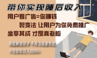 （13315期）带你实现睡后收入 裂变法让用户为你免费推广 不再为流量焦虑 小白轻松...