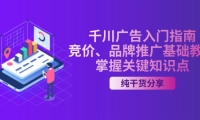 （13304期）千川广告入门指南｜竞价、品牌推广基础教学，掌握关键知识点