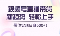 （13370期）视频号直播带货新趋势，轻松上手，带你实现日赚500+