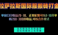 （13346期）拉萨拉斯国际服搬砖单机日产200-300，全自动挂机，项目红利期包吃肉